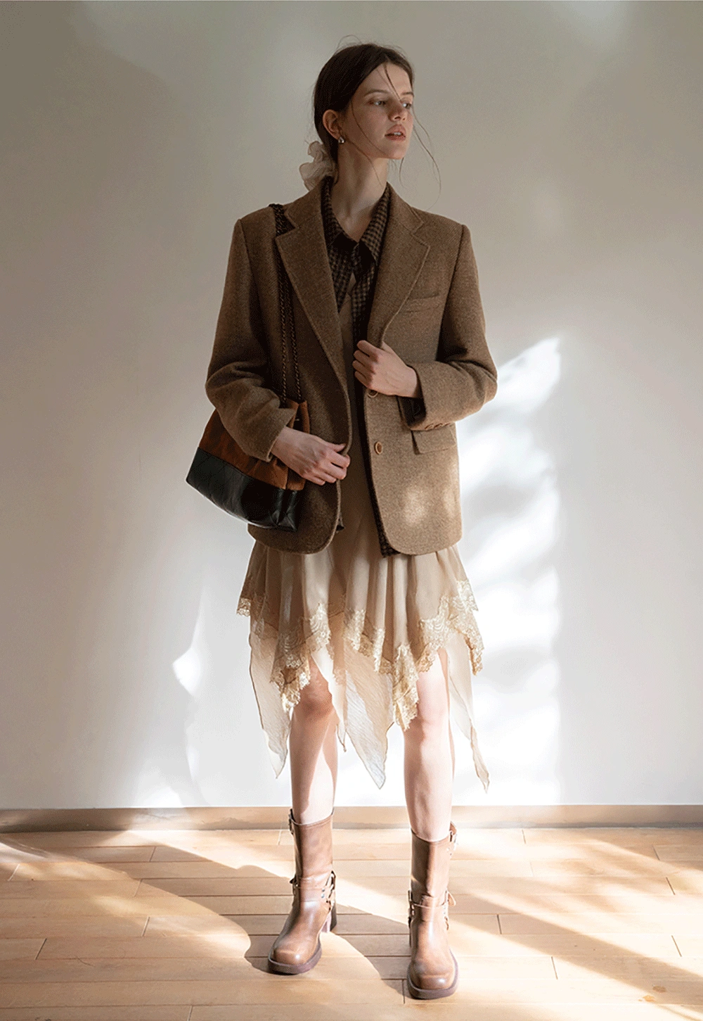 Classic Brown Tweed Blazer