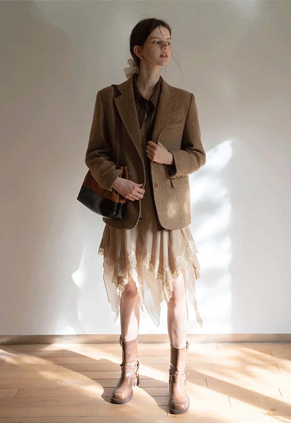 Classic Brown Tweed Blazer