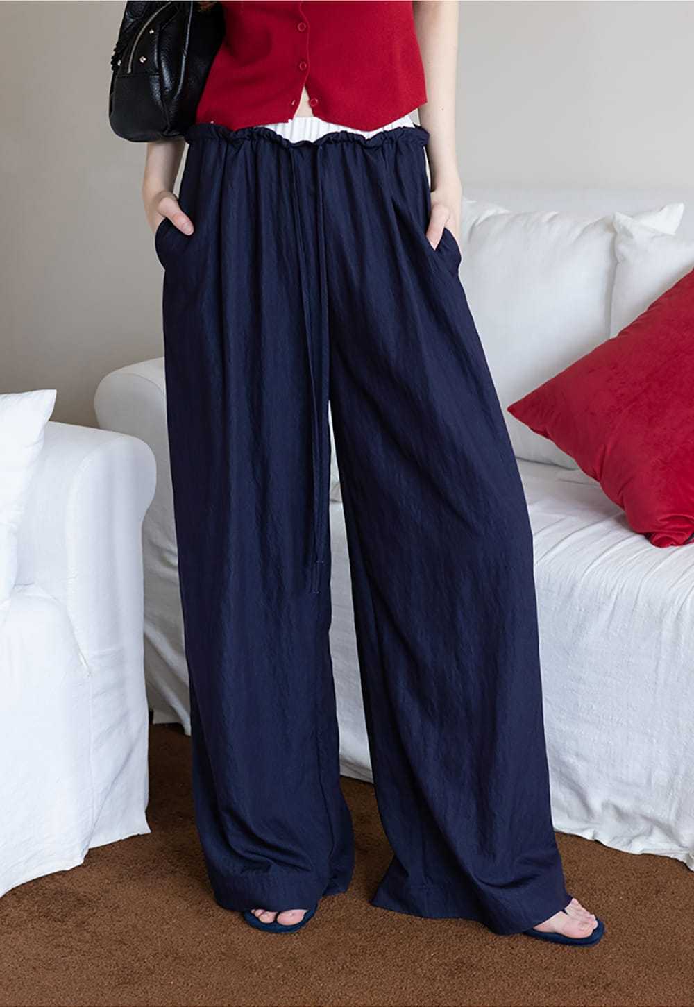 Relaxed Fit Crinkle Pants