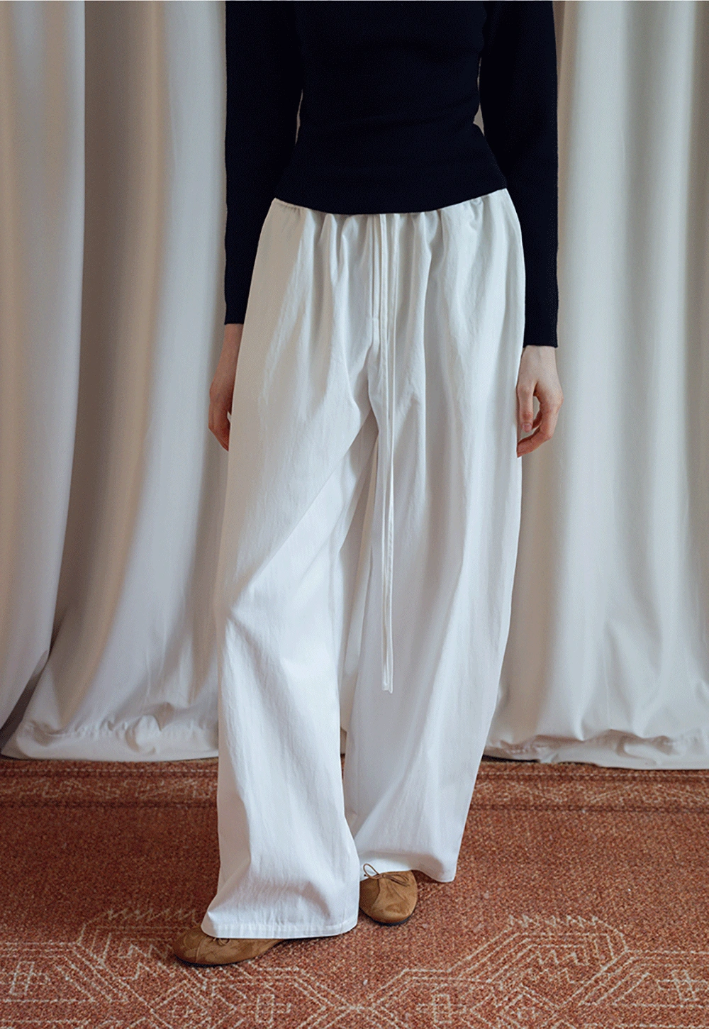 Women's Drawstring Wide-Leg Pants