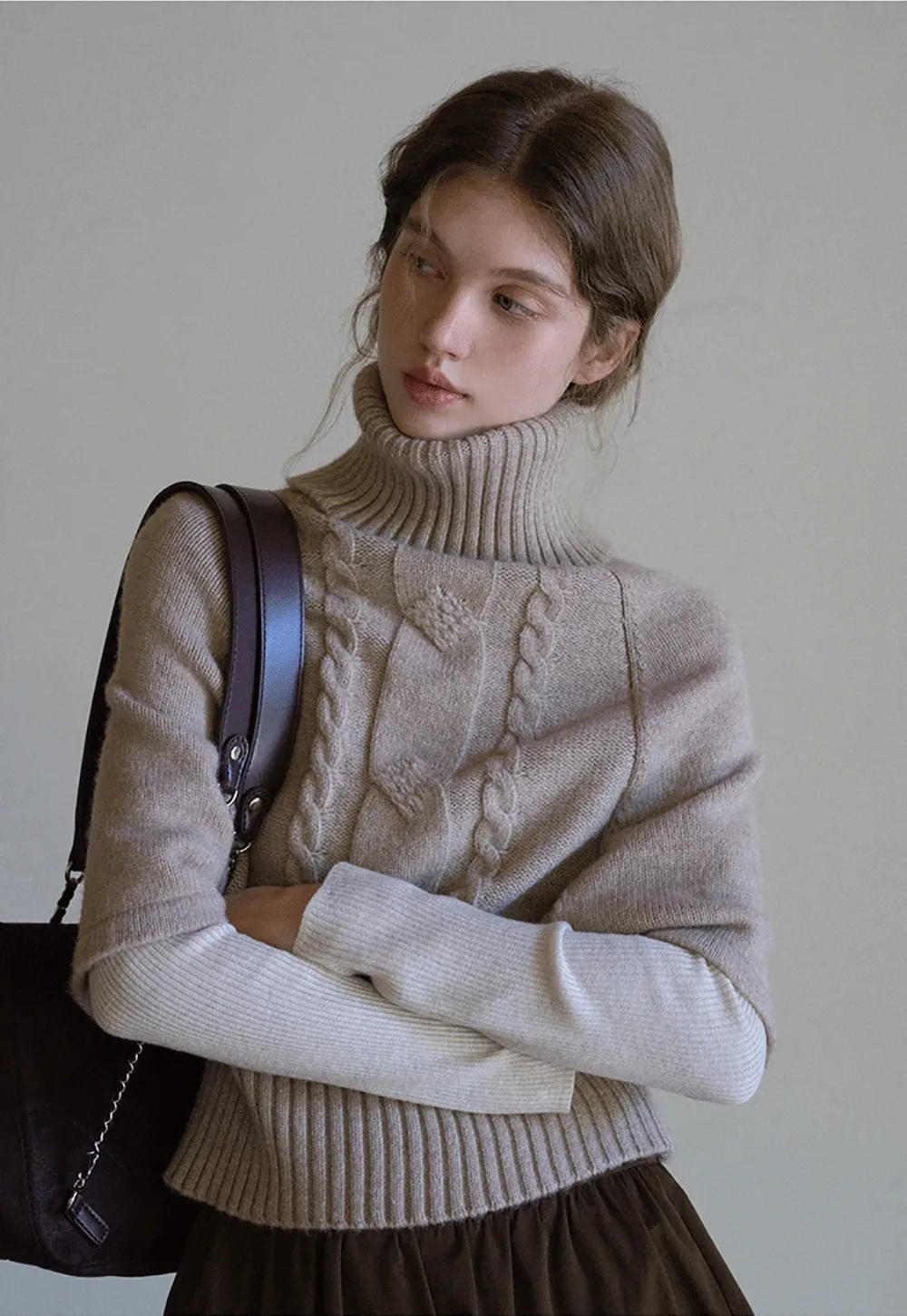 Women’s Ribbed Knit Turtleneck Sweater Top