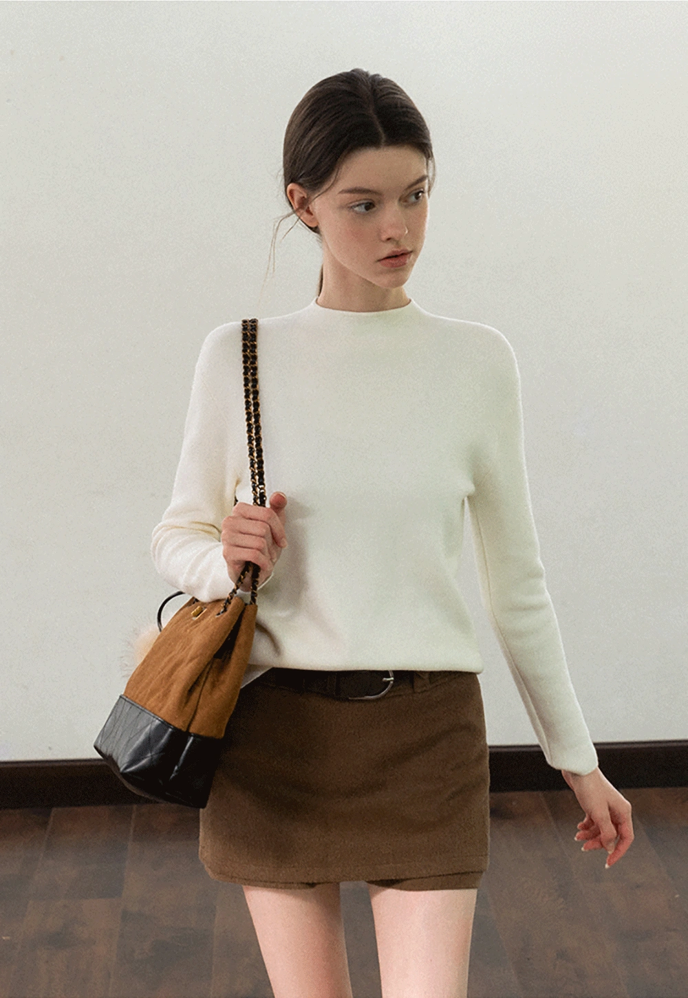 Women Soft Long Sleeve Crew Neck Sweater