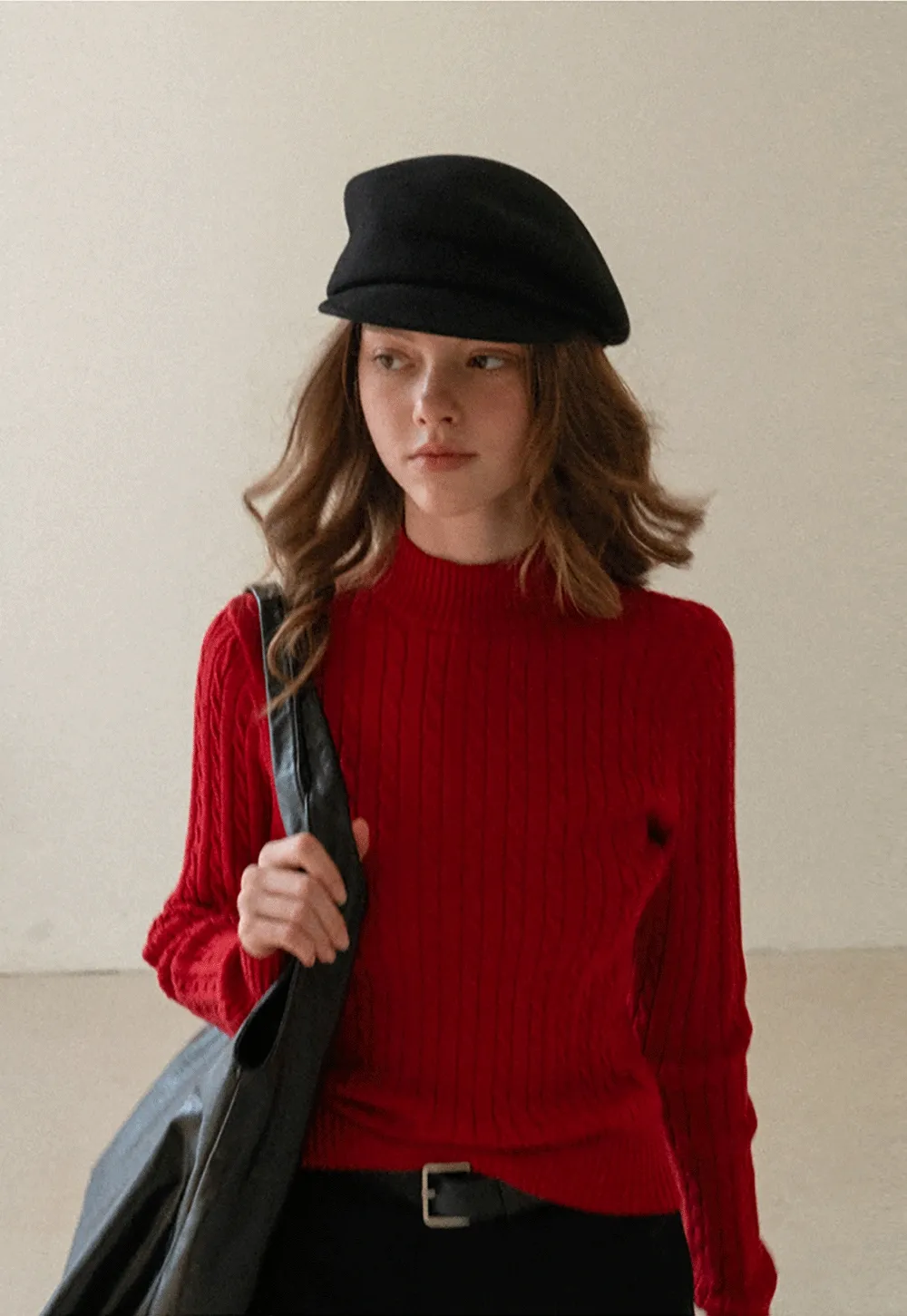 Soft Ribbed Knit Sweater with Cropped Fit