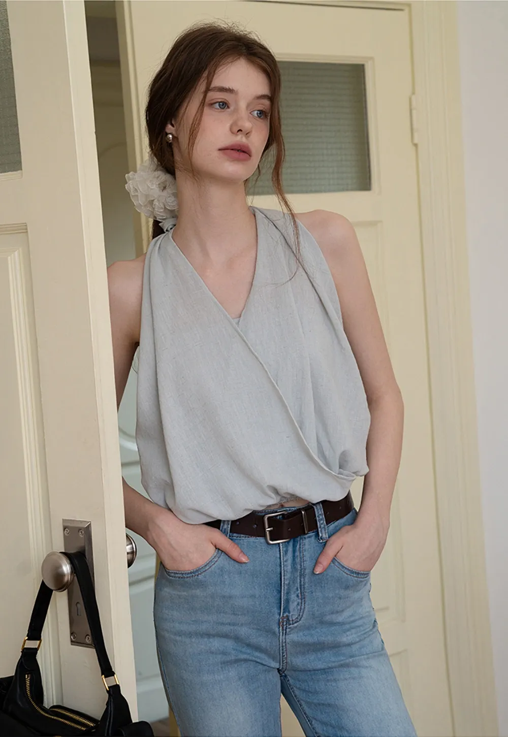 Draped Wrap Halter Top