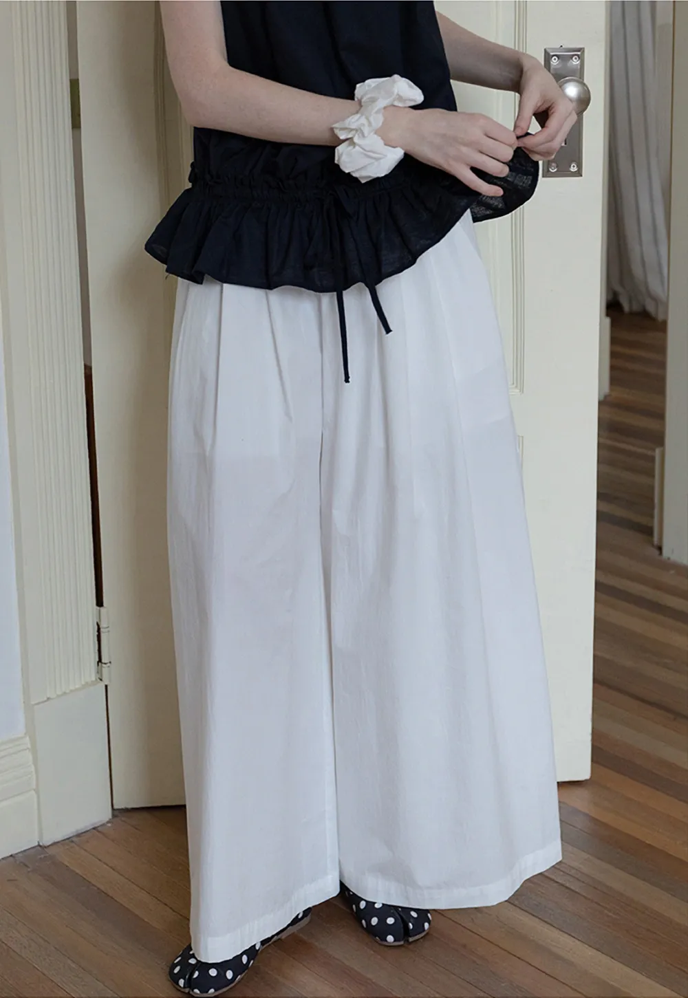 Wide-Leg Skirt Pants