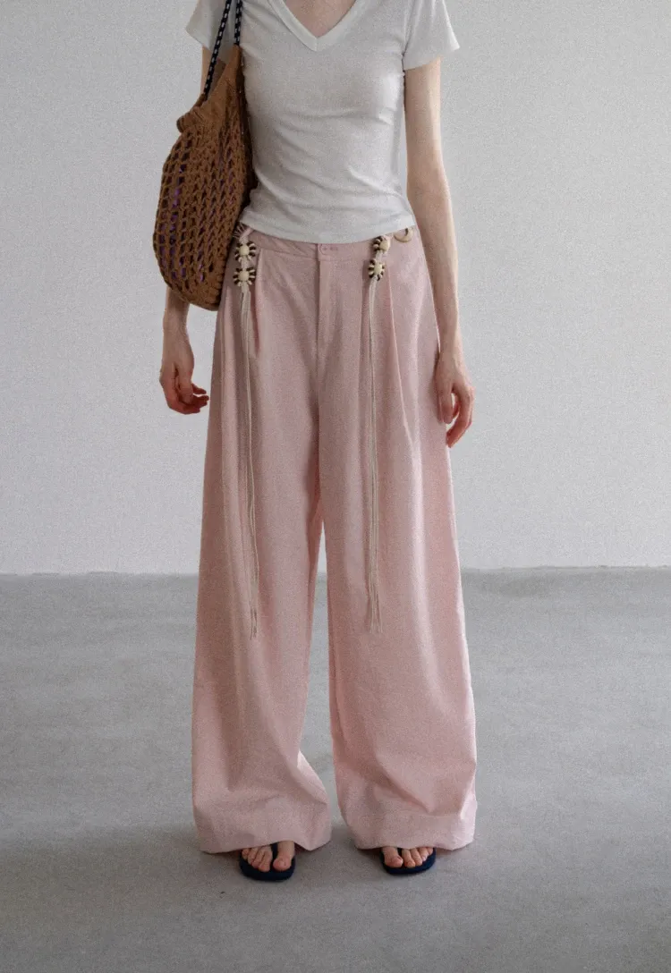 Boho Shell Tassel Wide Leg Pants