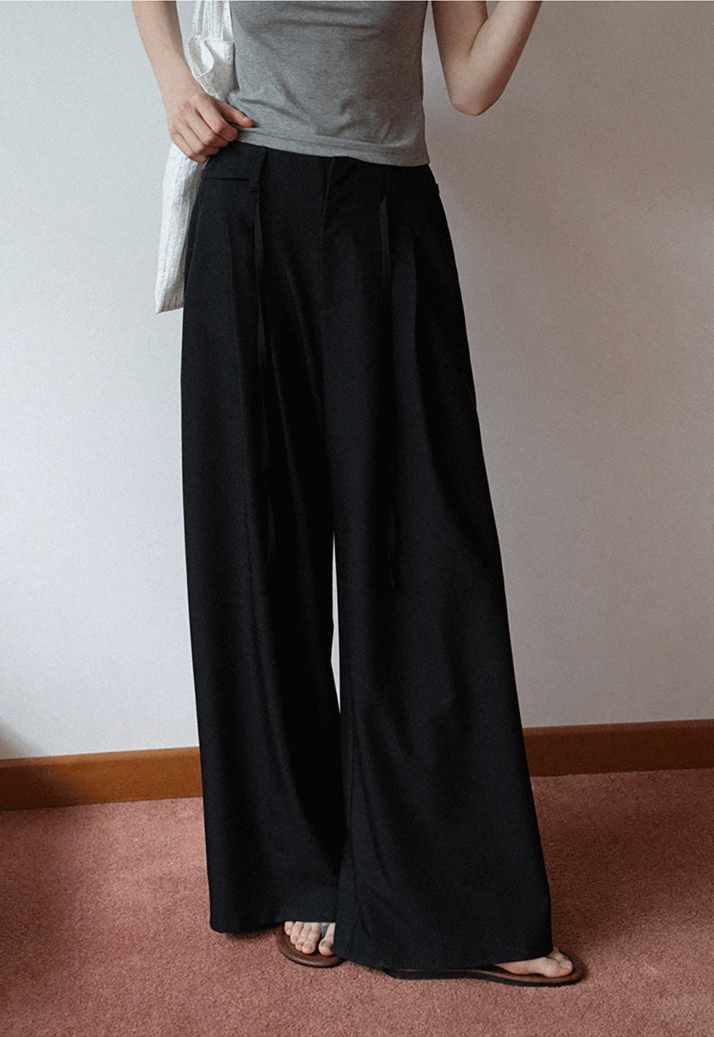 Pleated Wide-Leg Trousers