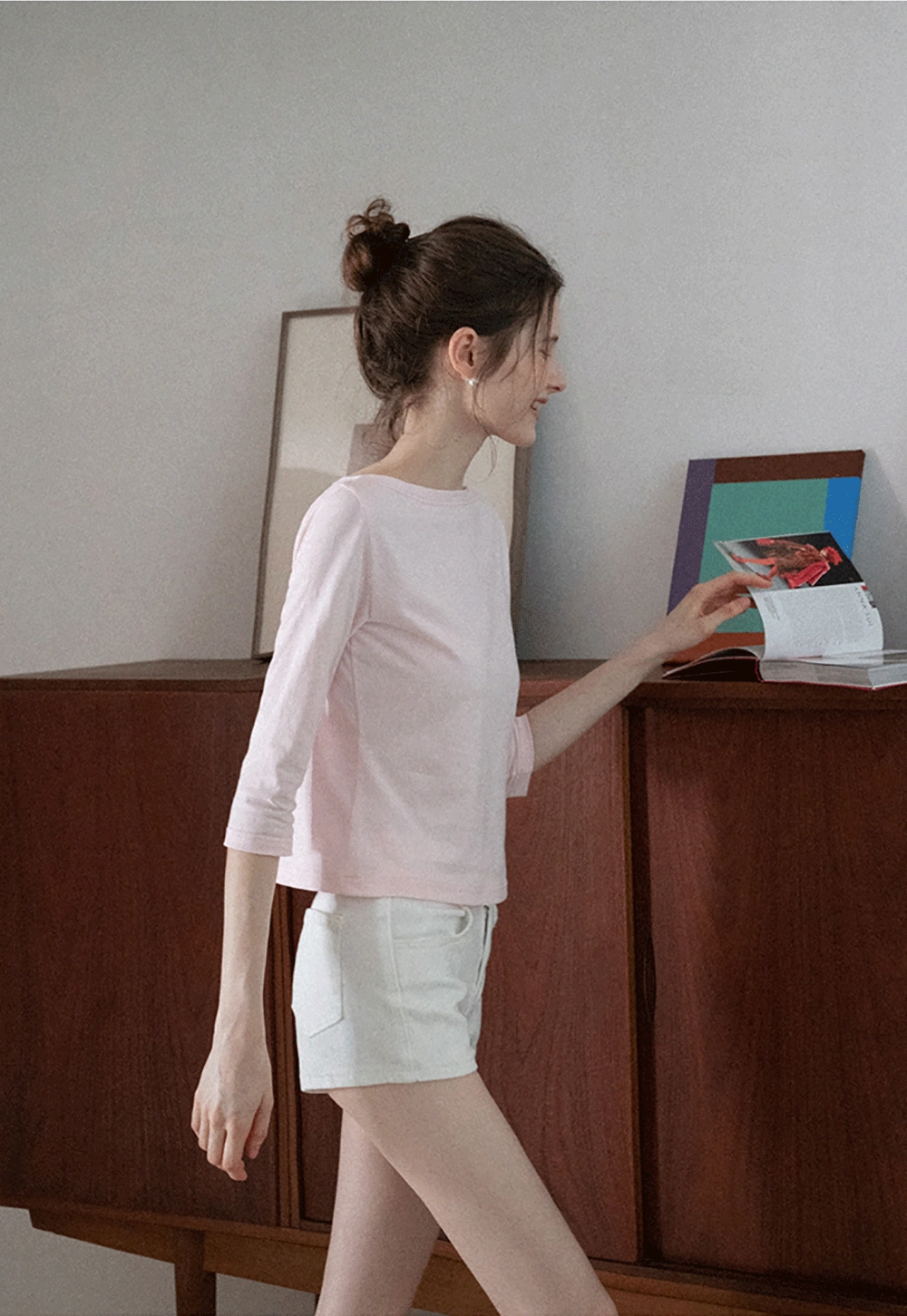 Women's Boat Neck 3/4 Sleeve Top