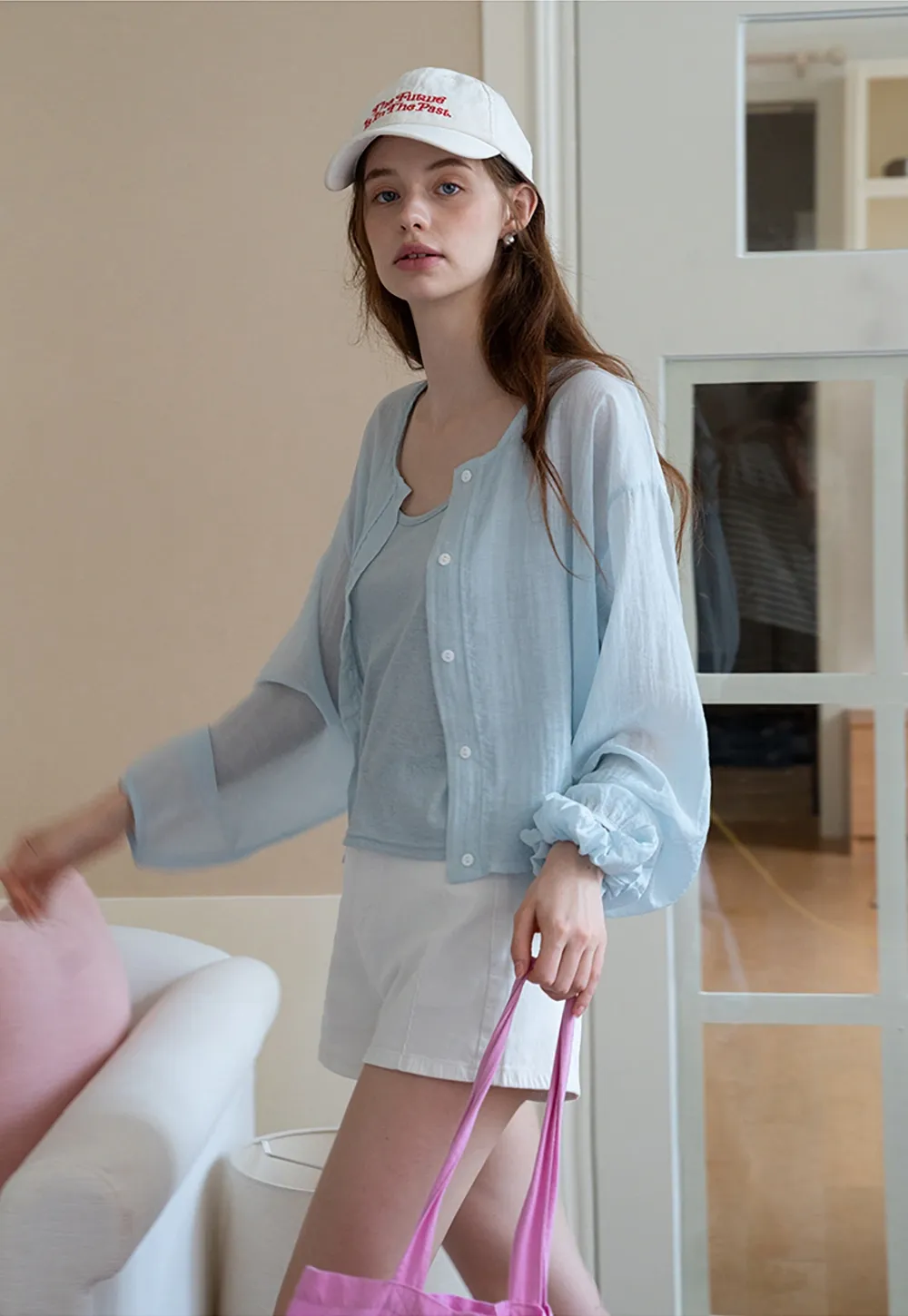 Women’s Button-up Blouse with Long Sleeves And Camis