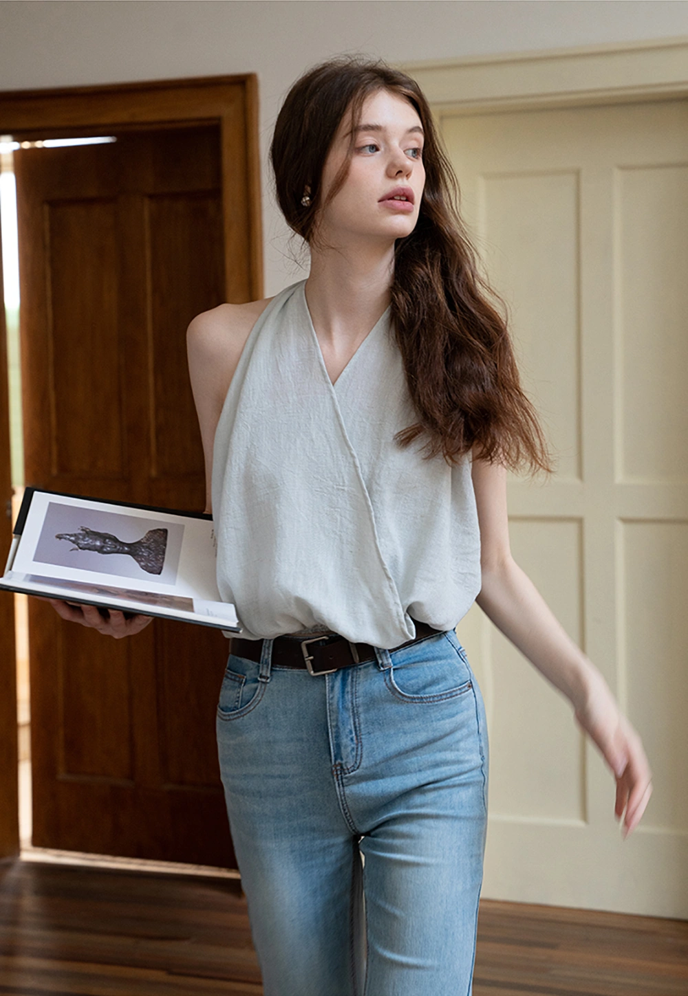 Draped Wrap Halter Top