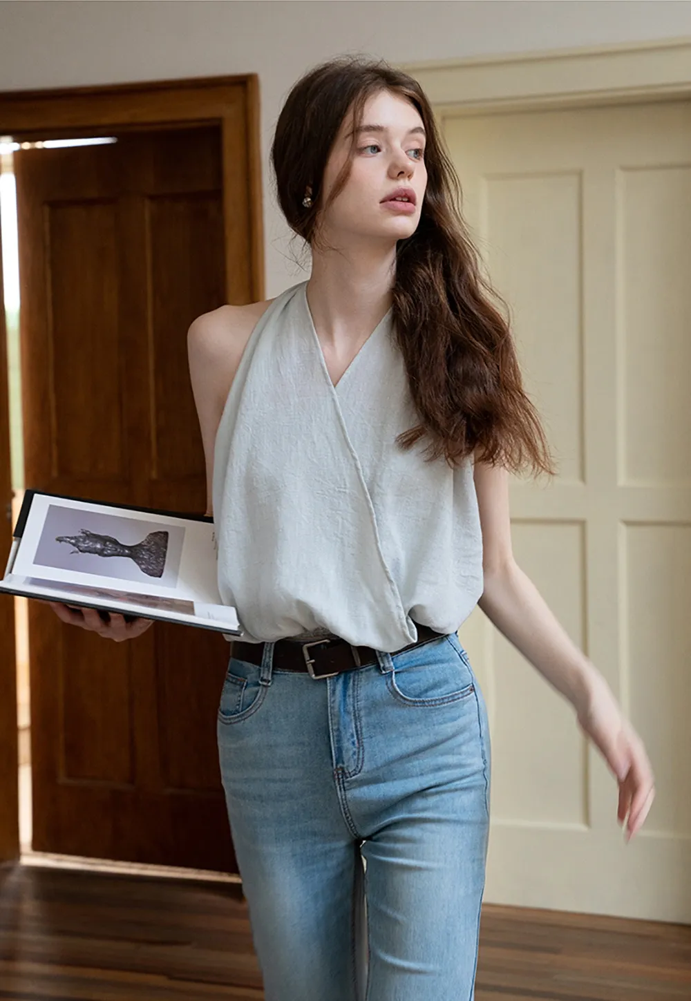 Draped Wrap Halter Top