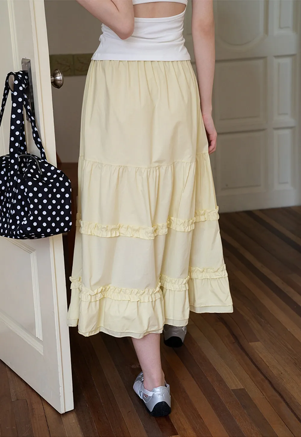 Tiered Ruffle Midi Skirt