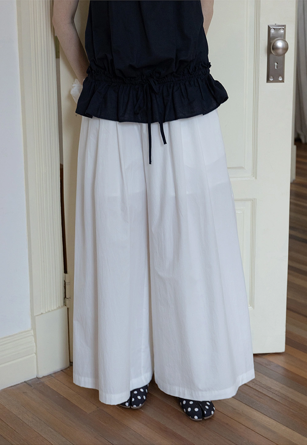 Wide-Leg Skirt Pants