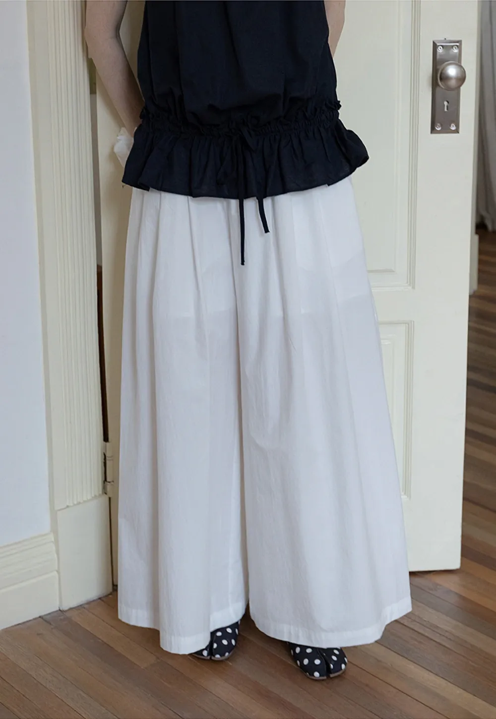 Wide-Leg Skirt Pants