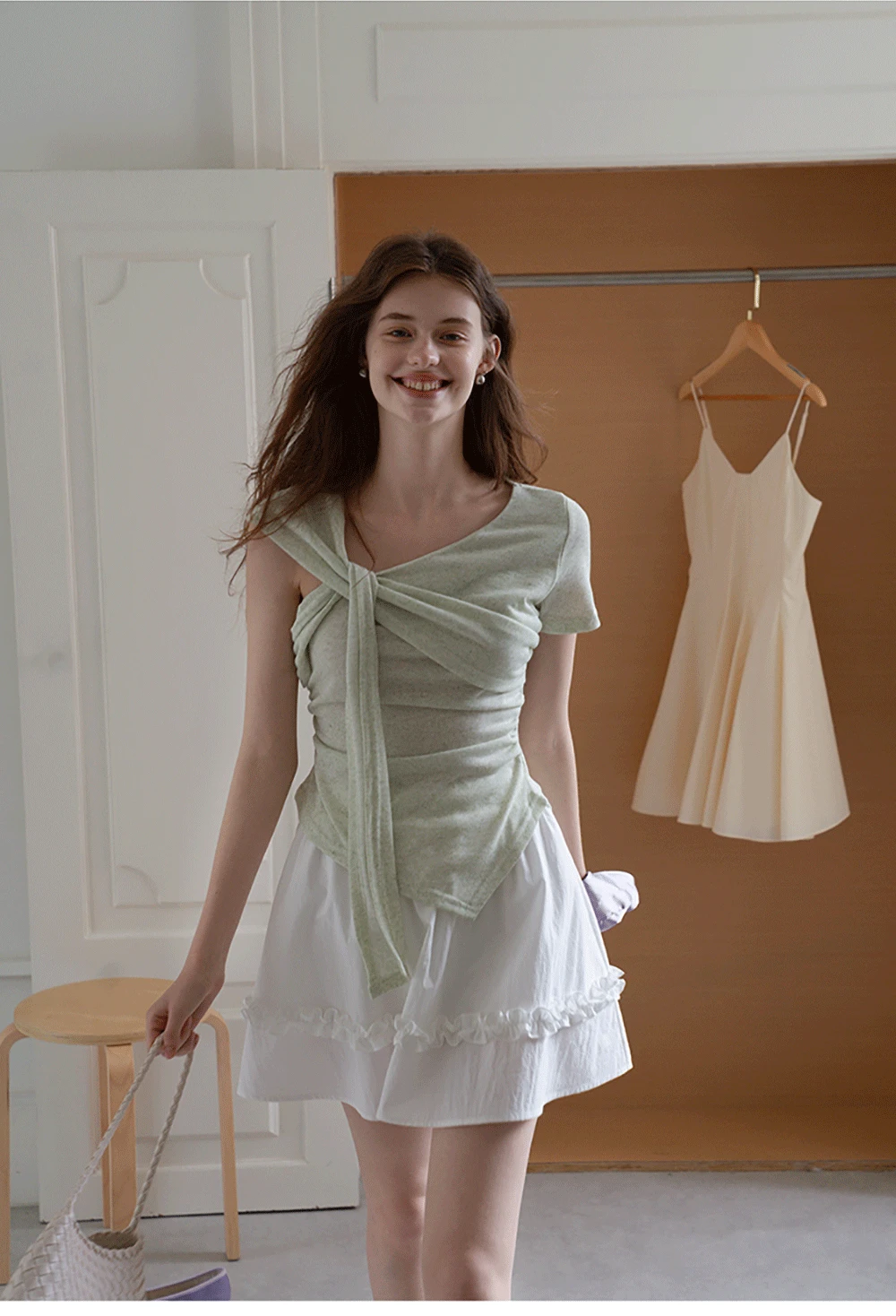 Asymmetrical Tie-Front T-Shirts
