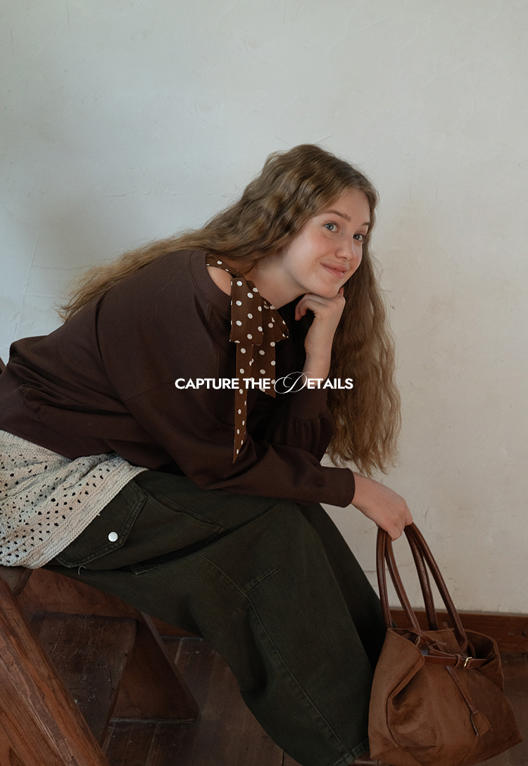 Women Tie-Front Loose One-Shoulder Sweatshirt