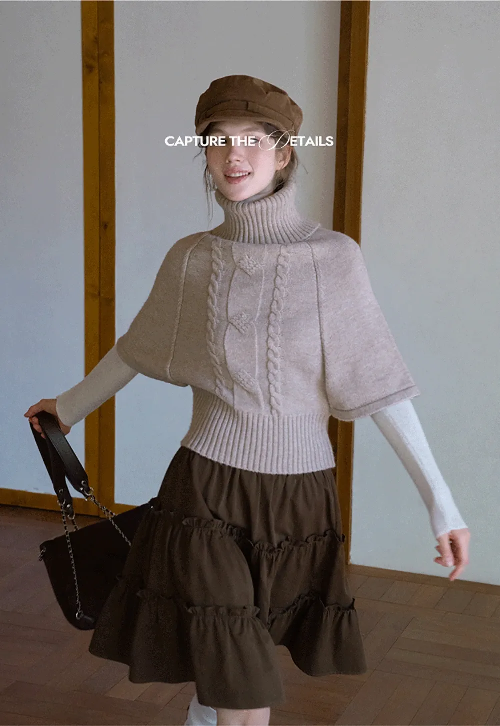 Women’s Ribbed Knit Turtleneck Sweater Top