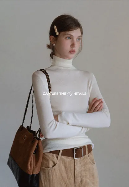 Ribbed Turtleneck Top