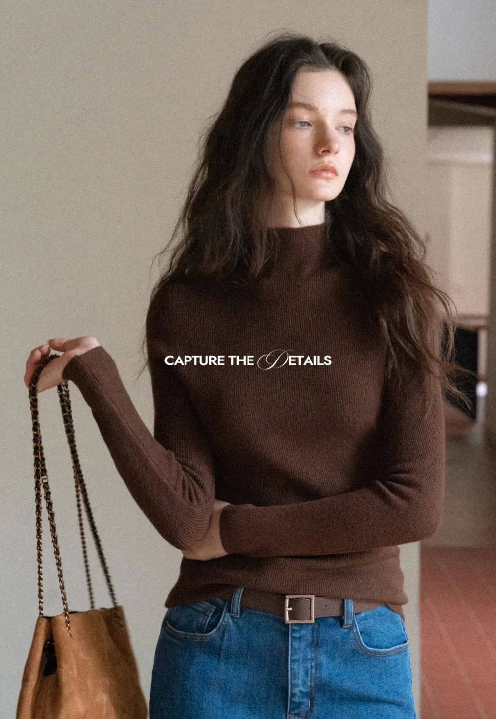 Mock Neck Ribbed Knit Sweater