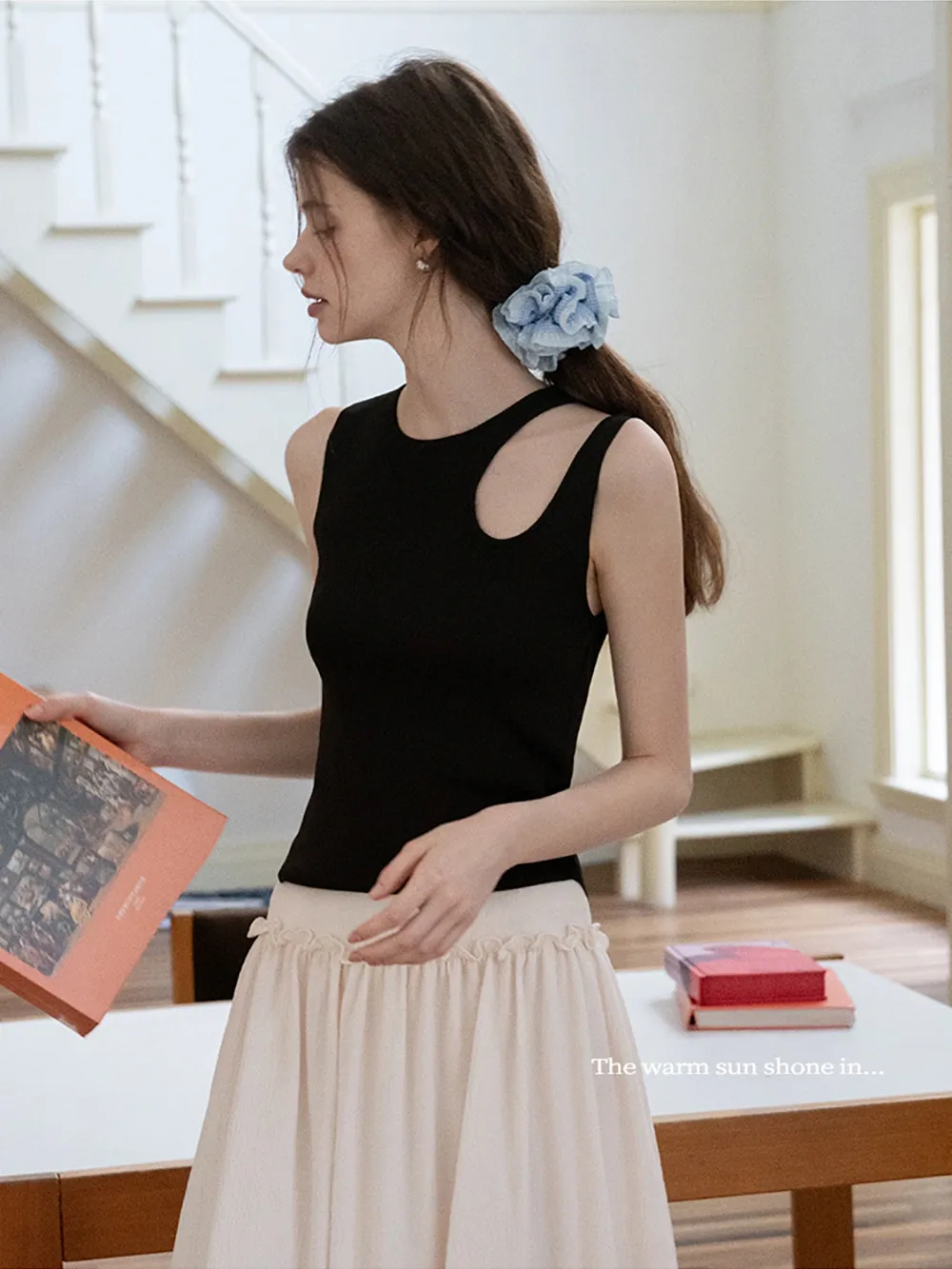 Asymmetric Cutout Knit Tank Top