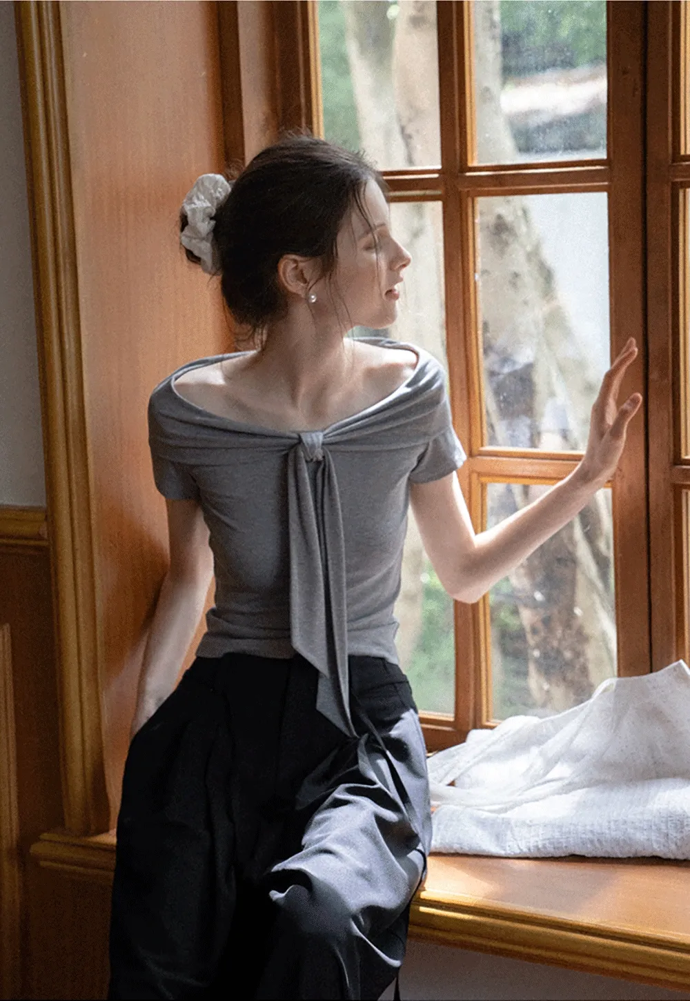 Pleated Wide-Leg Trousers