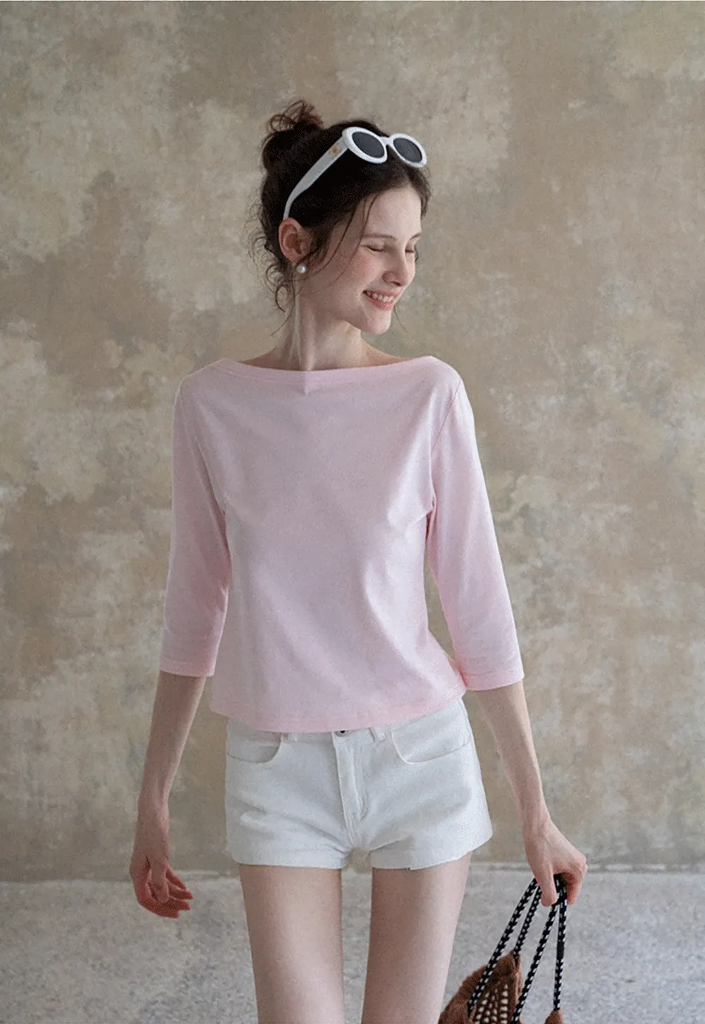 Women's Boat Neck 3/4 Sleeve Top