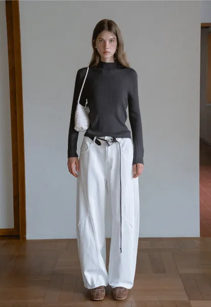 Women’s Ribbed Knit Turtleneck Sweater Top