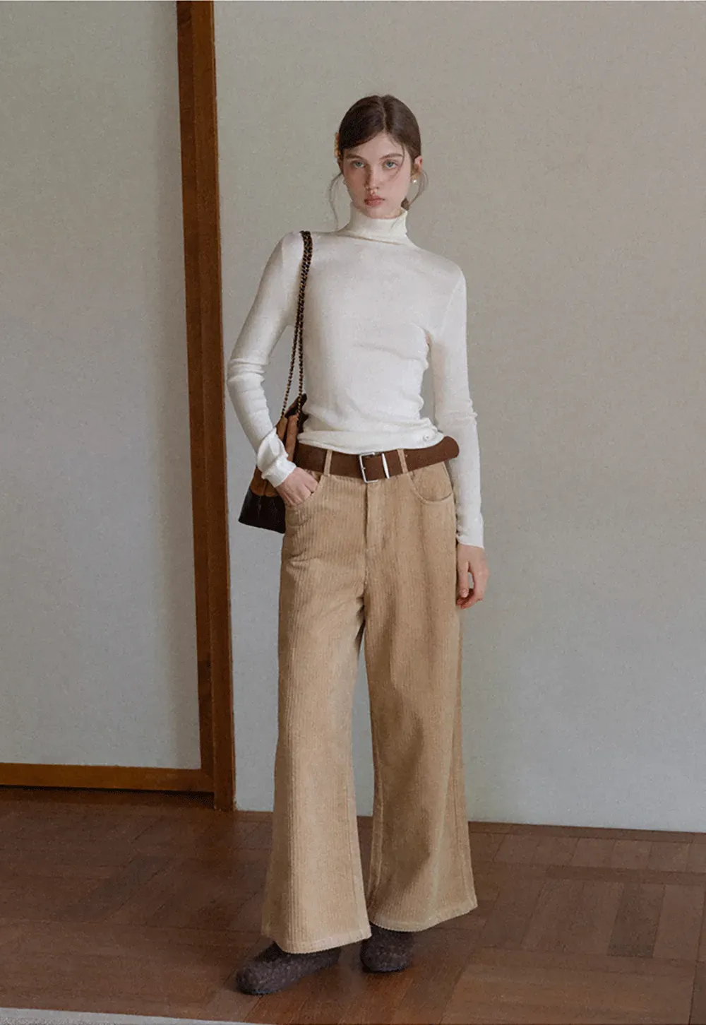 Ribbed Turtleneck Top