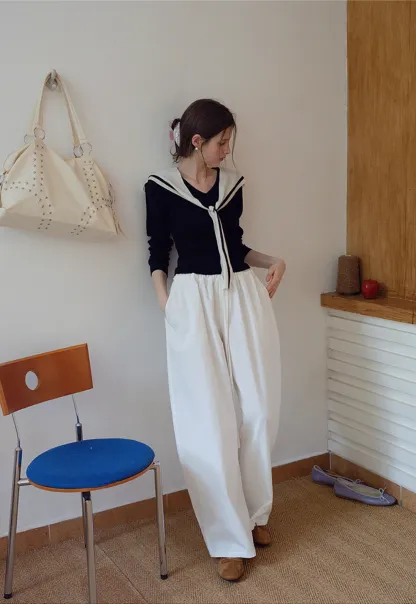 Women's Drawstring Wide-Leg Pants