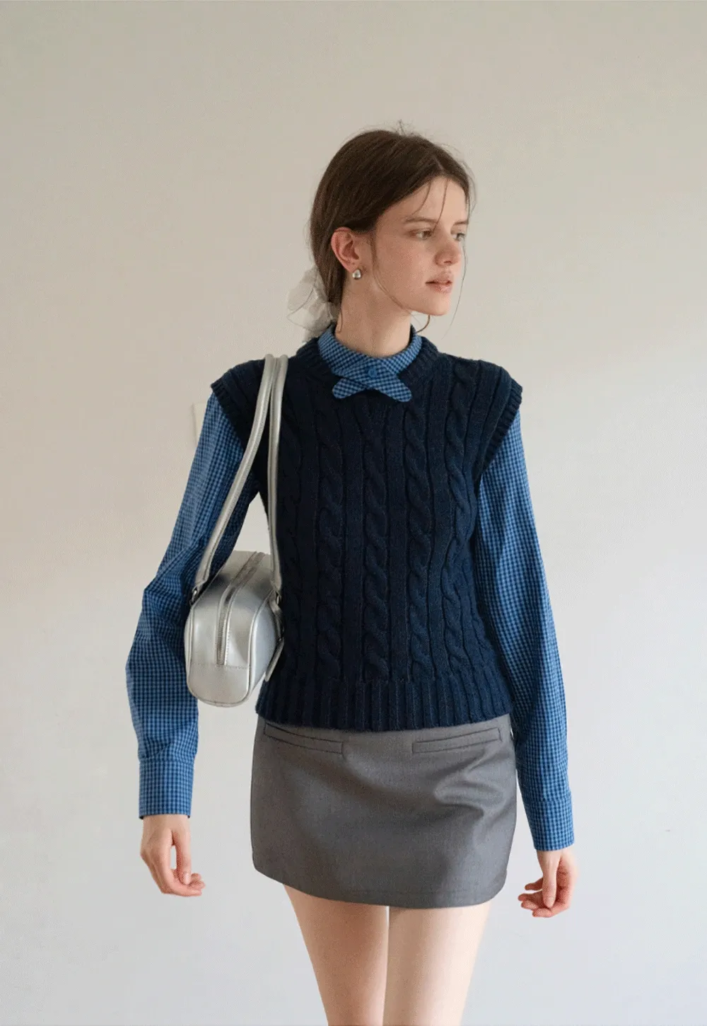 V Neck Sleeveless Knit Pullover Vest