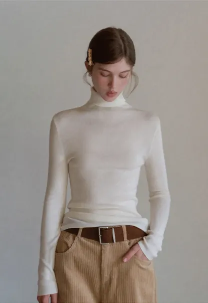 Ribbed Turtleneck Top