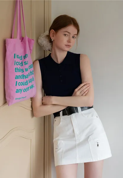 Women's High-Waist A-Line Mini Jean Skirt