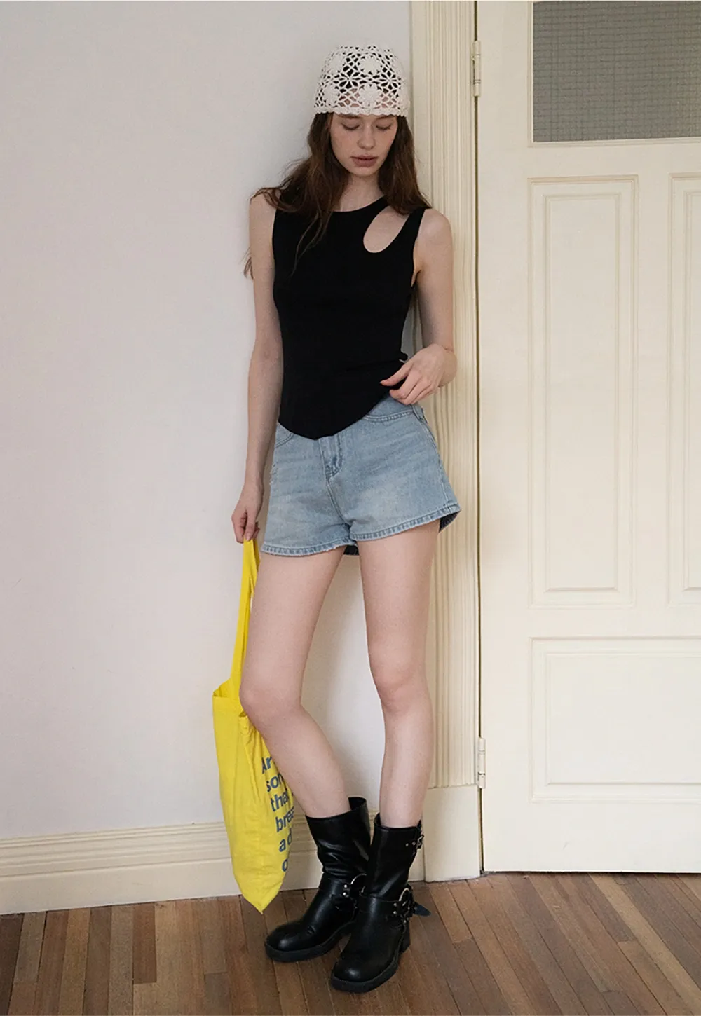 Asymmetric Cutout Knit Tank Top