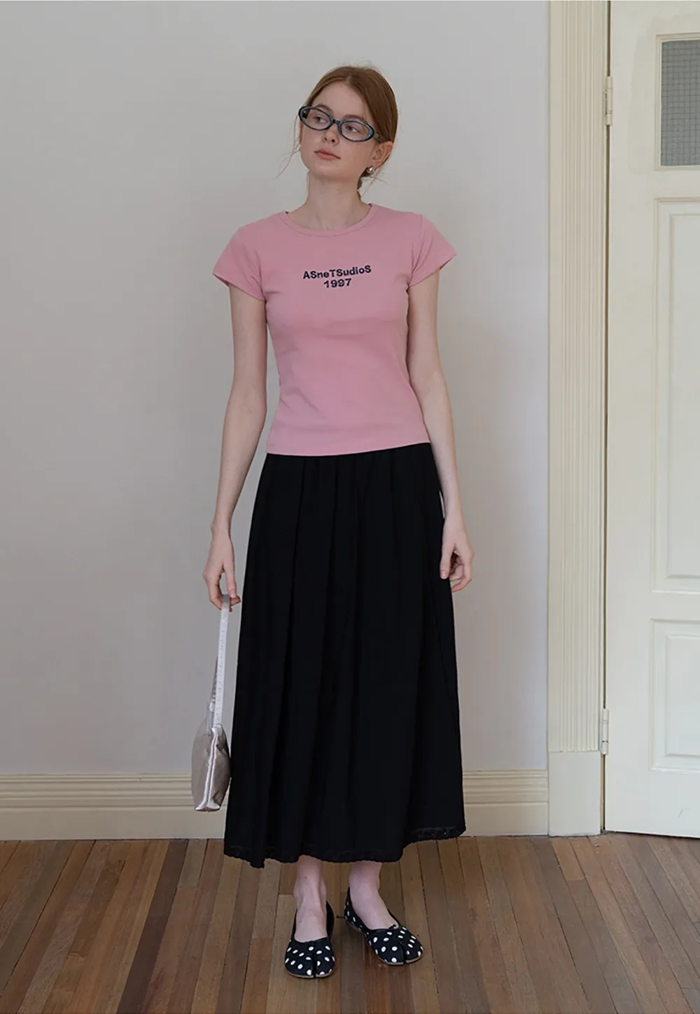 Slim Fit Contrast Letter Tee for Women