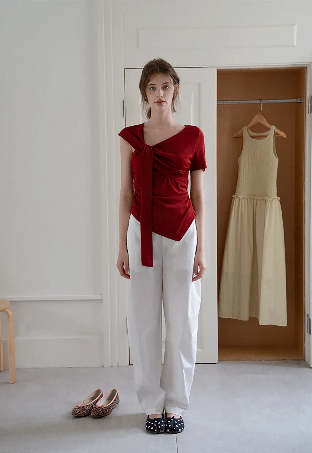 Asymmetrical Tie-Front T-Shirts