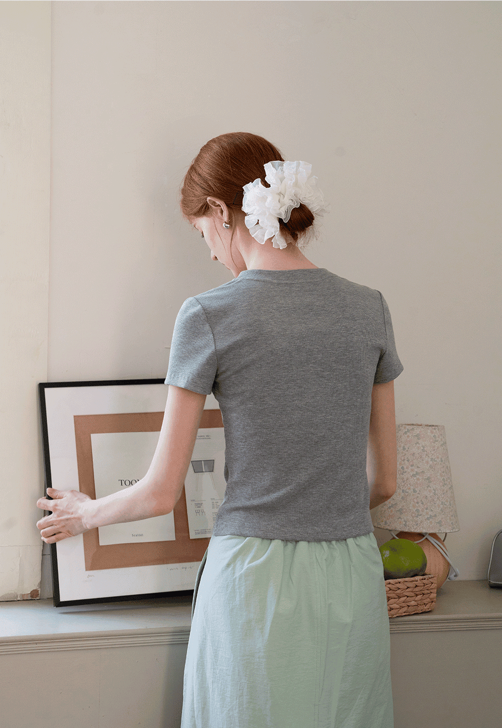 Women’s Ribbed Button Neck T-Shirt
