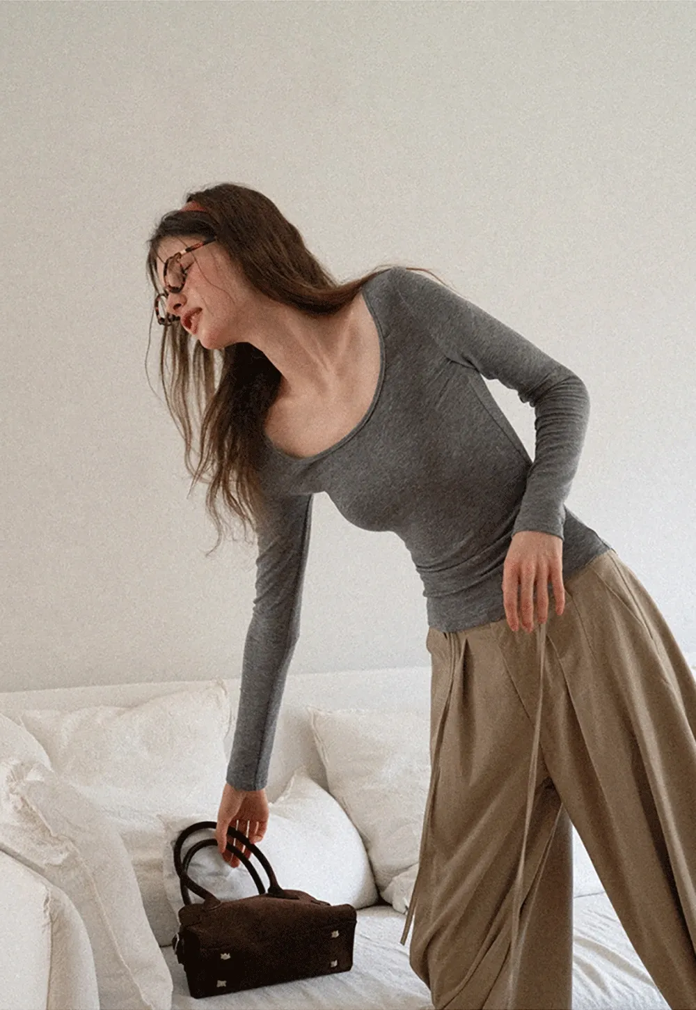 Women's Scoop-Neck Long-Sleeve Tee