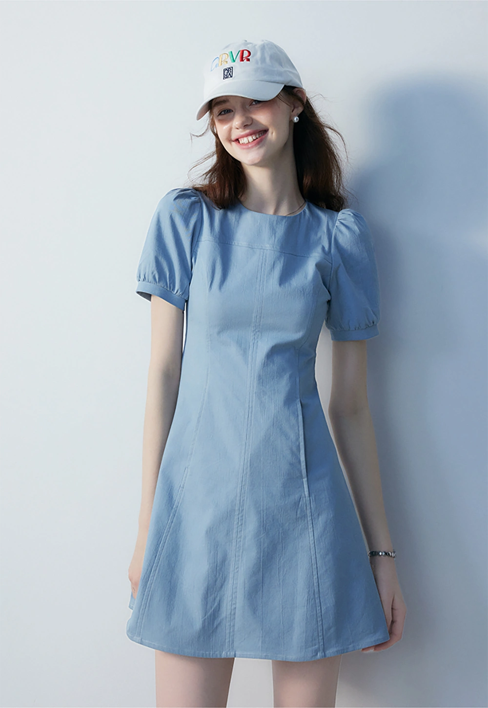 Women's Puff Sleeves A-Line Mini Dress