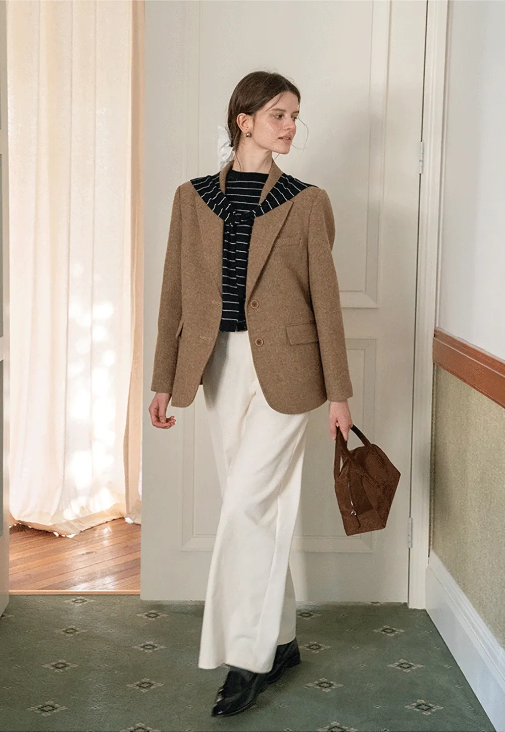 Classic Brown Tweed Blazer