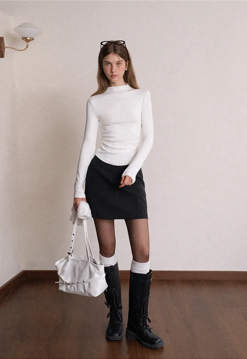 Wool Blend Mini Skirt