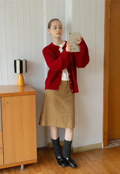 Classic Button Cardigan Women Soft Knitwear