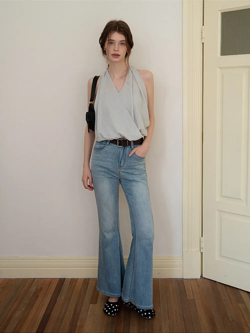 Draped Wrap Halter Top