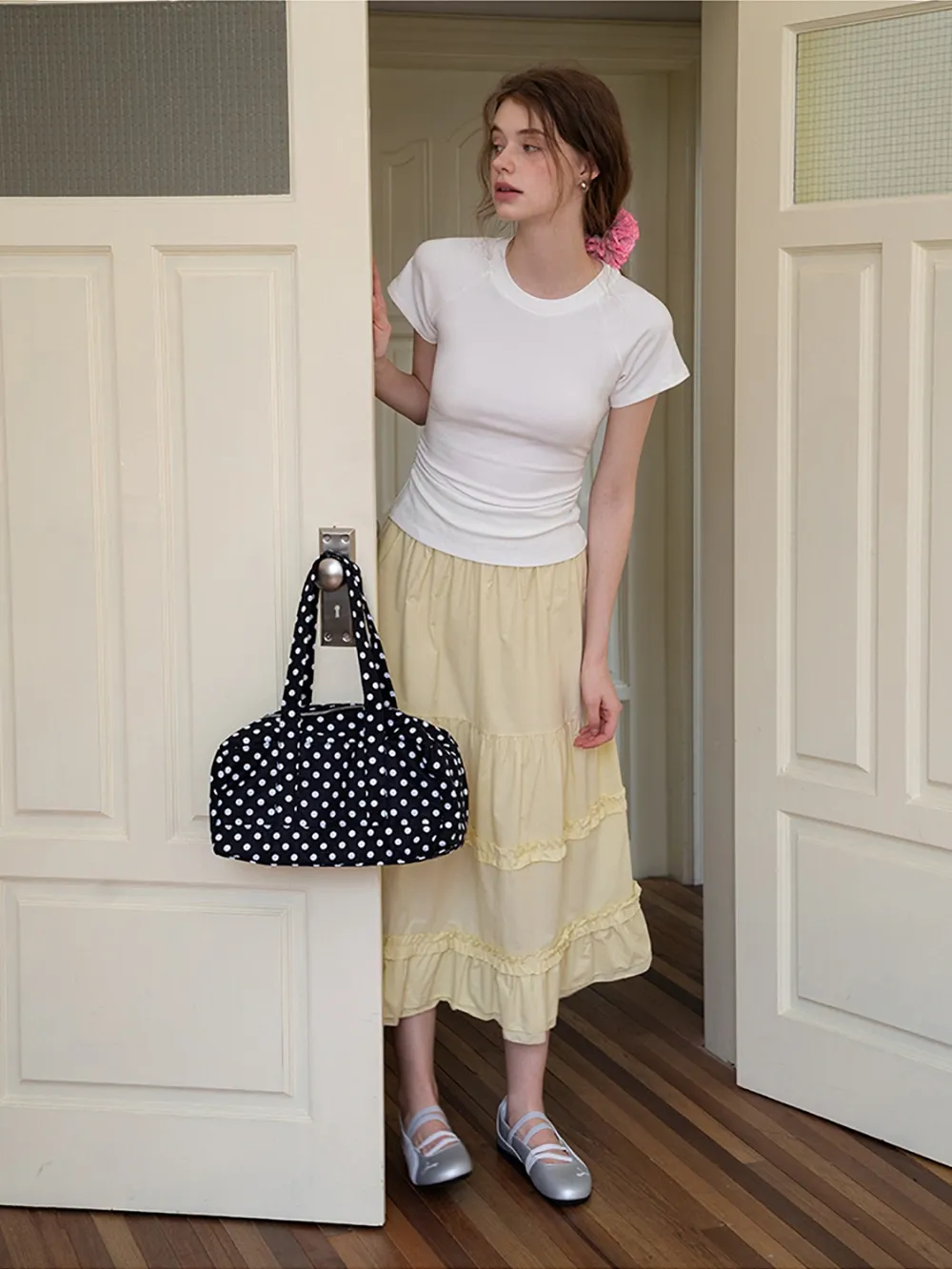 Tiered Ruffle Midi Skirt