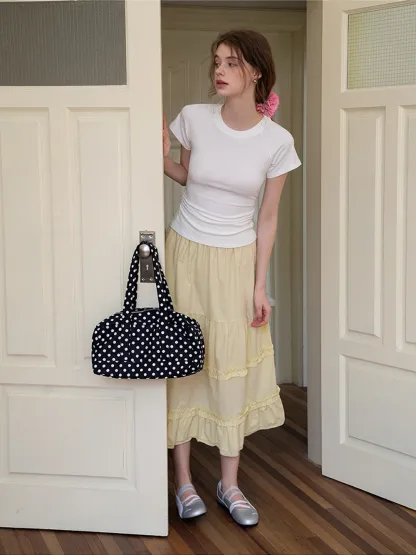 Tiered Ruffle Midi Skirt