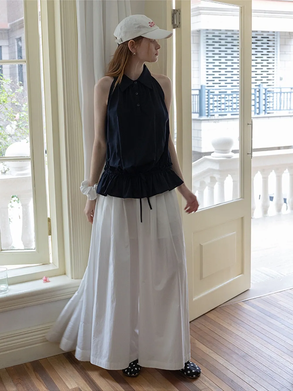 Wide-Leg Skirt Pants