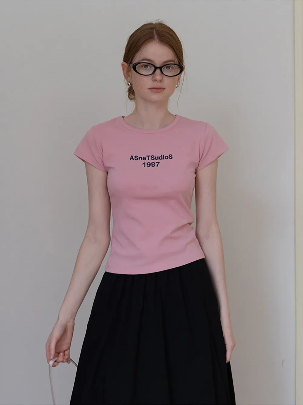 Slim Fit Contrast Letter Tee for Women