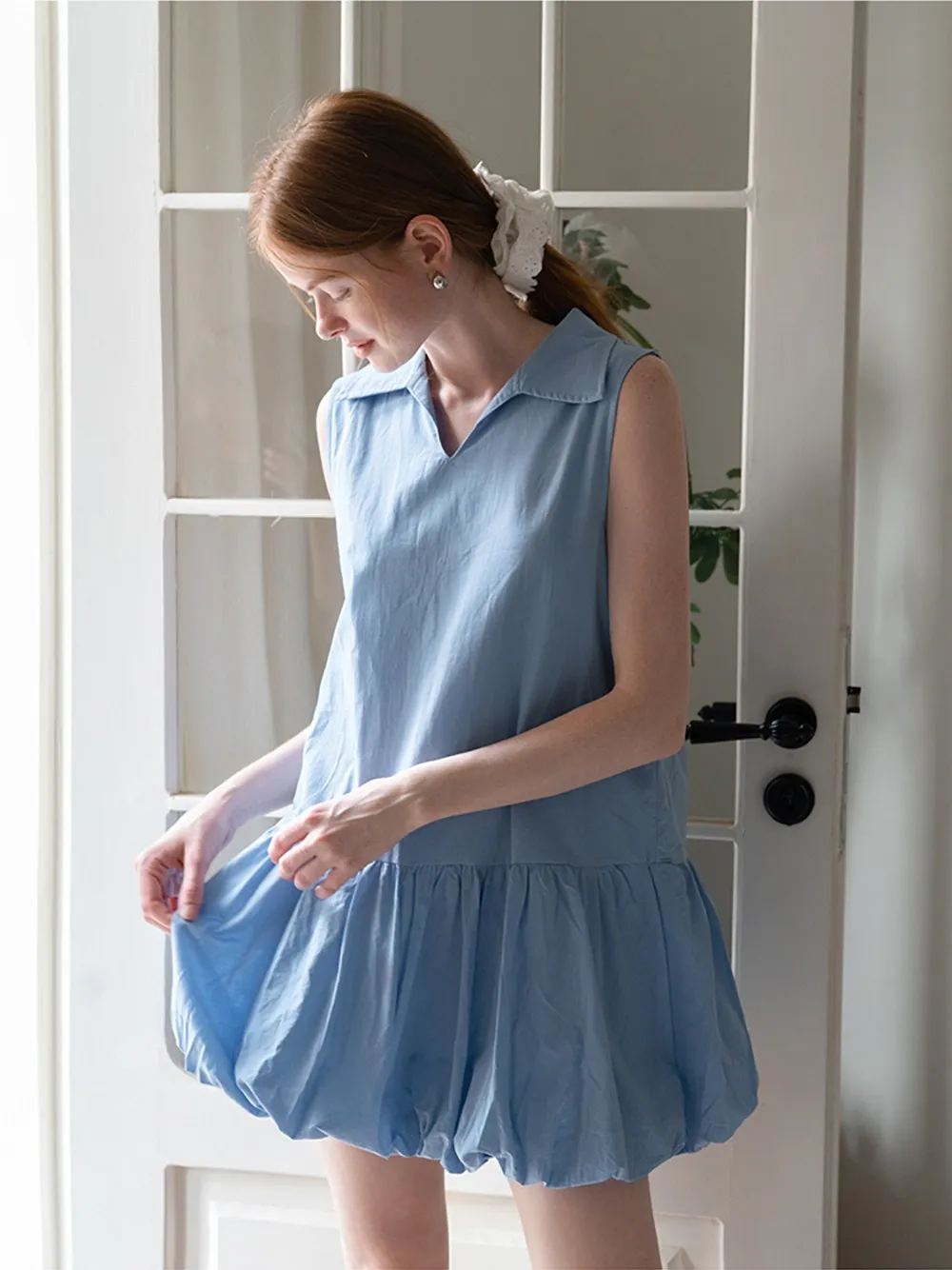 Women’s Sleeveless Bubble Hem Mini Dress