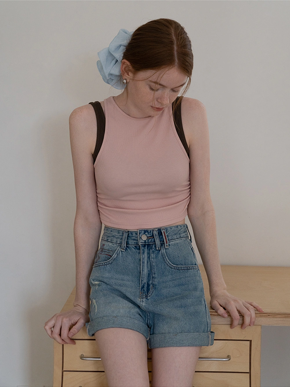 Women’s High‑Waist Ripped Denim Shorts