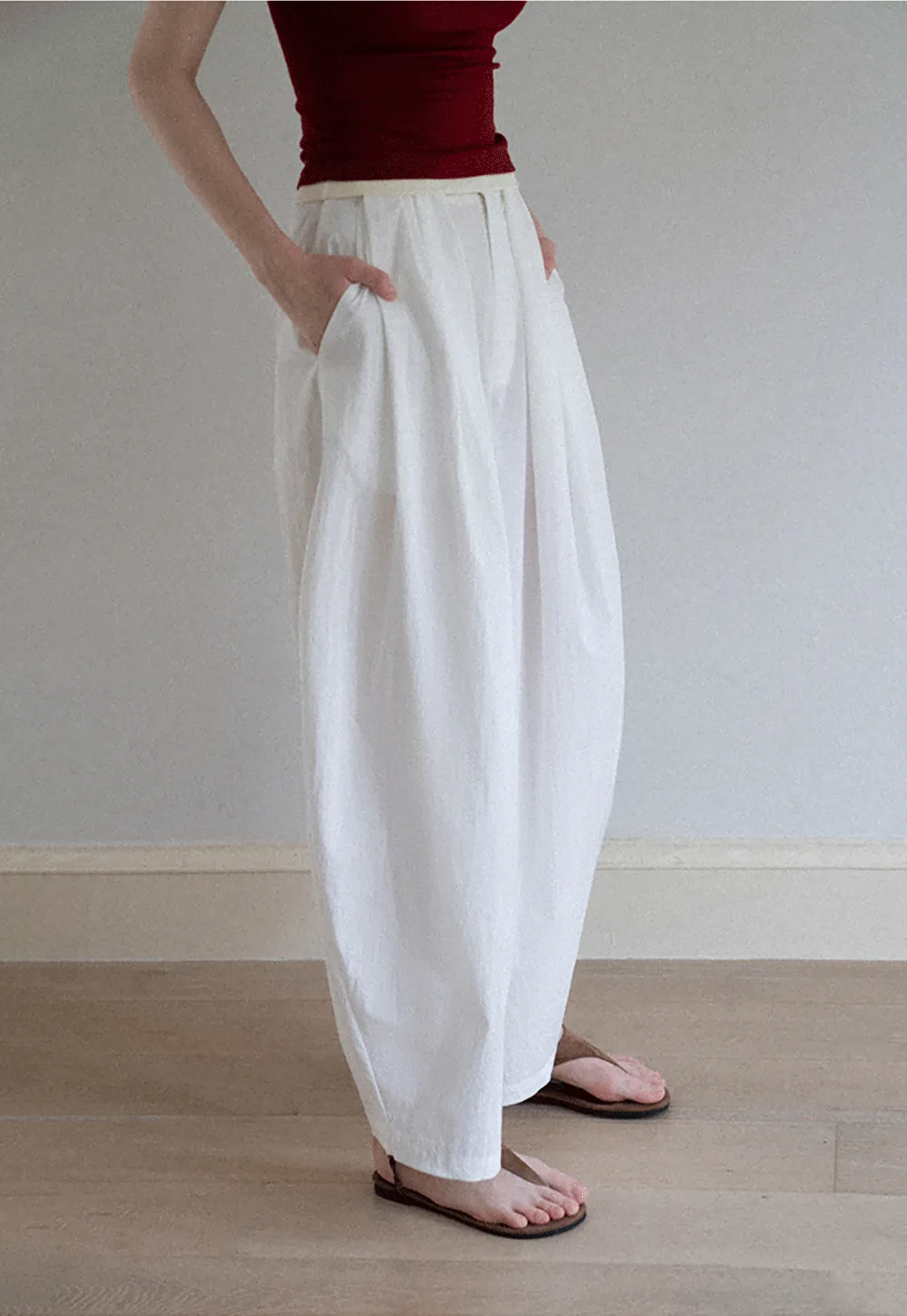 Women's High Waist Pleated Wide Leg Trousers