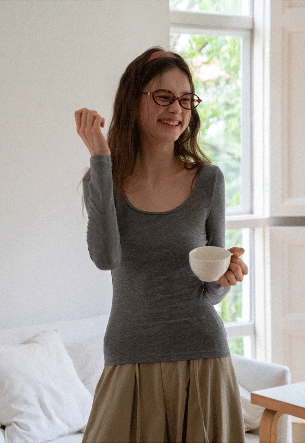 Women's Scoop-Neck Long-Sleeve Tee